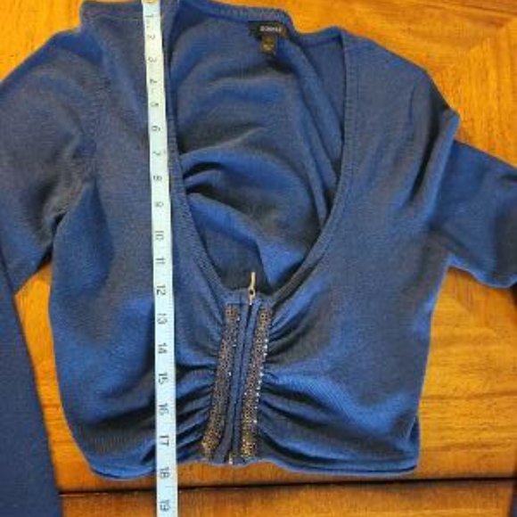 Express Navy Crop Sweater - Picture 10 of 11